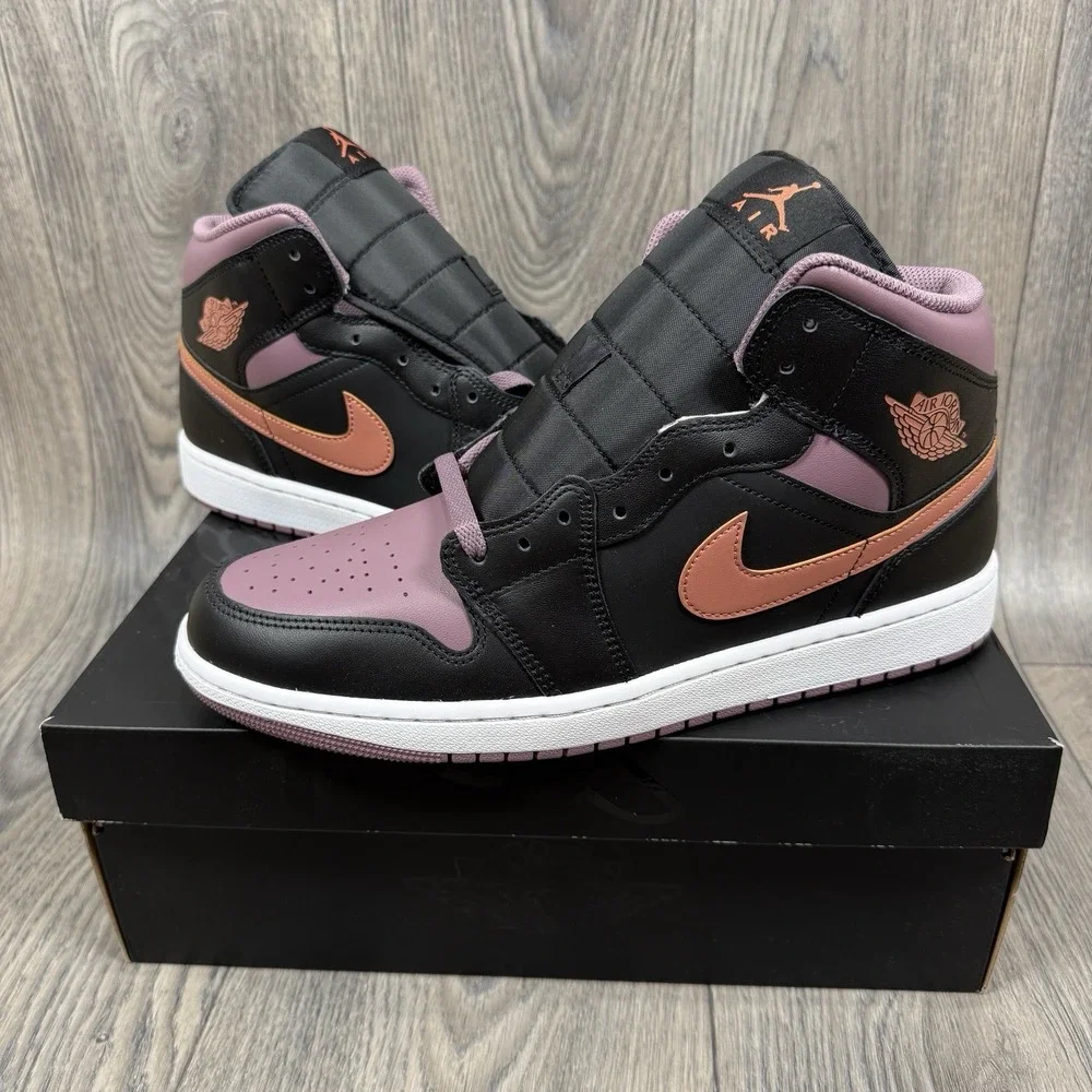 NEW Air Jordan 1 SE Mid Black Sky J Mauve Sz 12